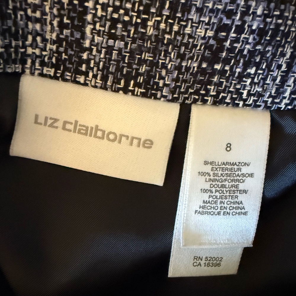 Liz Claiborne A-Line Tweed Skirt - Blue and White - Picture 7 of 7